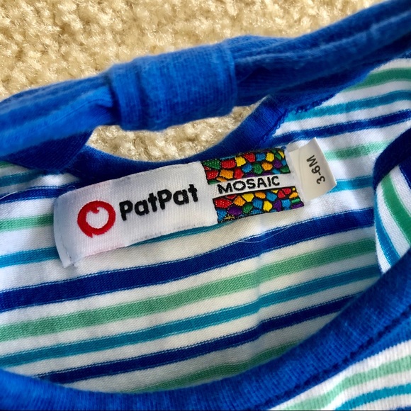 3/$25 PatPat Mosaic Striped Ruffle Romper - Picture 7 of 7